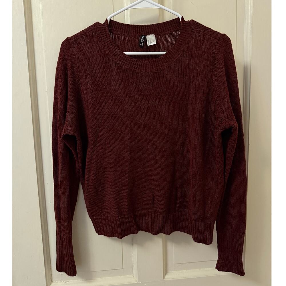 H&M Burgundy Plum Knit Sweater - Size Medium